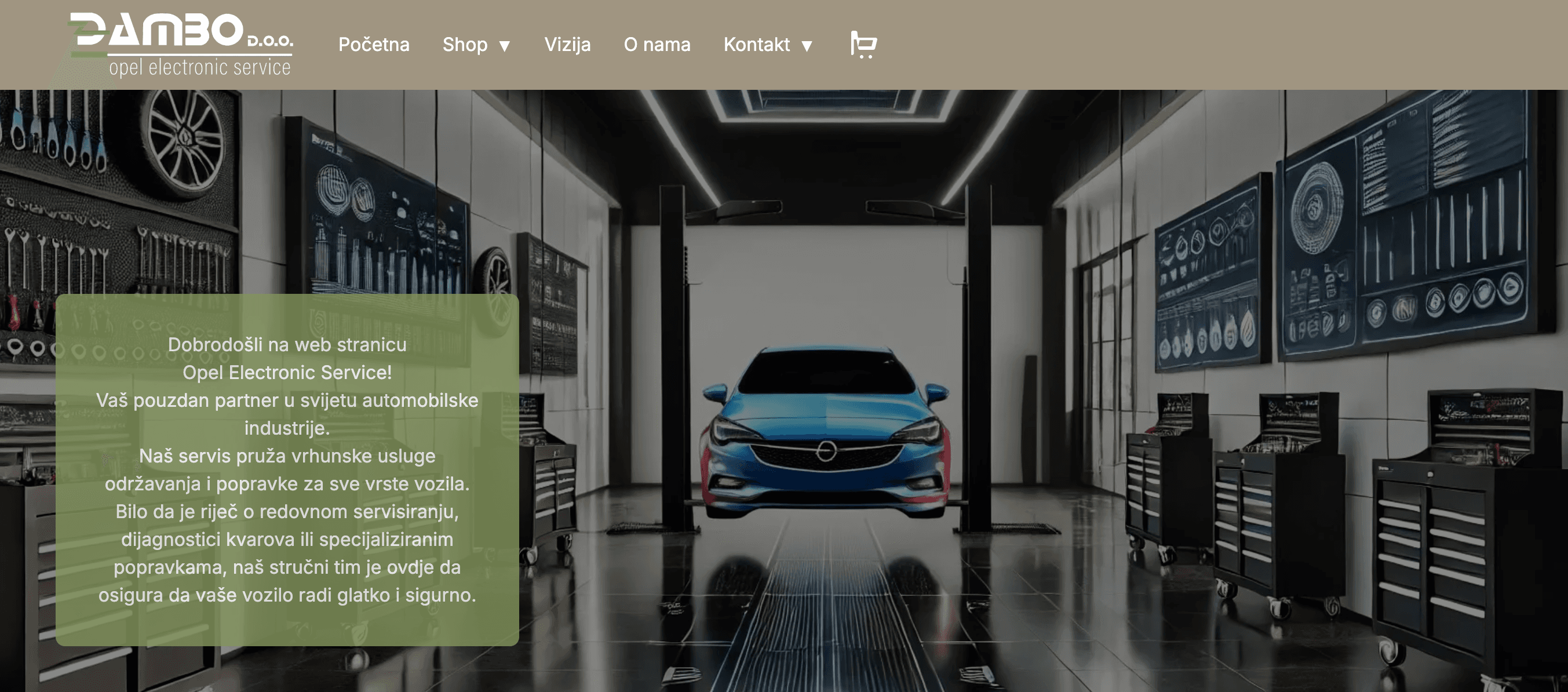 DzamboService.com — portfolio sa mini prodavnicom rezervnih dijelova